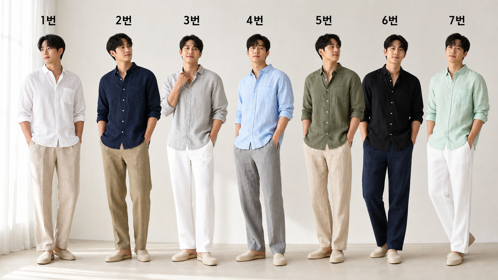 여름 남성 린넨 코디 7가지로 완성하는 시원한 데일리룩